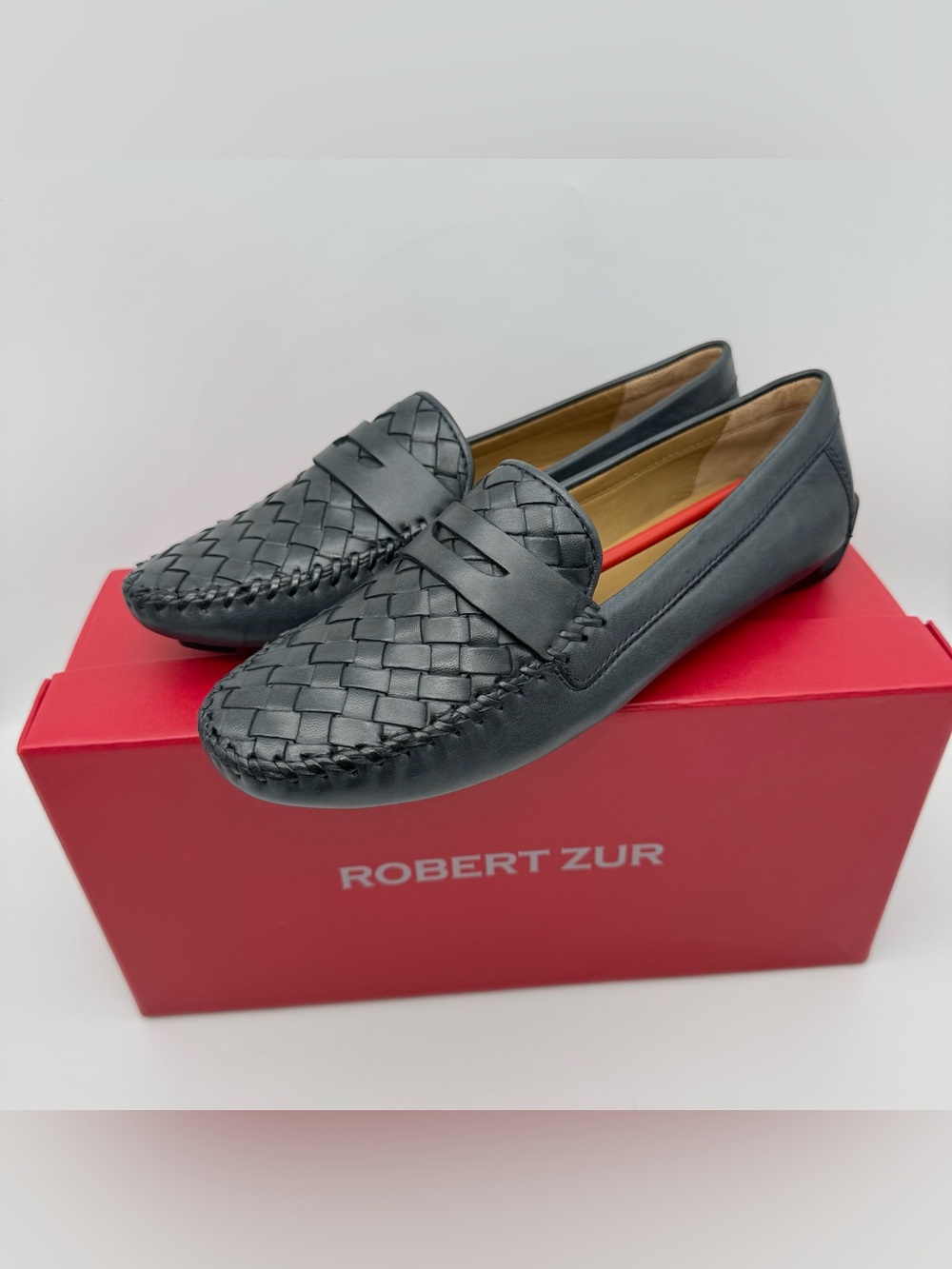 Robert Zur Petra True Glove Navy Leather Driving Loafers Women 7.5 AA New
